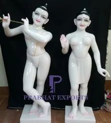 Iskcon White Marble Statue